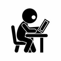 A Student is writing in The Exam with pen vector