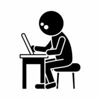 A Student is writing in The Exam with pen vector