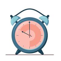 Alarm clock. The best time for sleeping. Flat design vintage morning wake up device. Circadian rhythms. Education or study sticker, icon. illustration isolated on white background vector