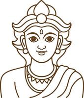 Design a line art representation of Lord Krishna as the cosmic being vector