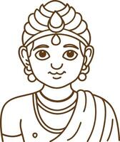 Design a line art representation of Lord Krishna as the cosmic being vector