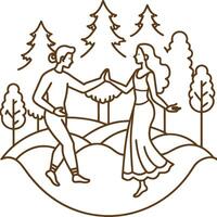 Design a line art representation of Lord Krishna as the cosmic being vector
