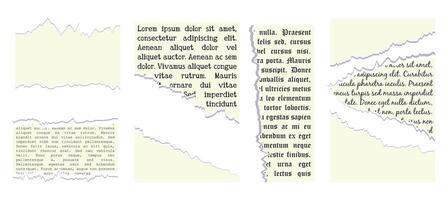 torn and crumpled pieces of paper. notebook and sheet, scrapbook old vector