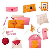 Set of mail or envelope vector