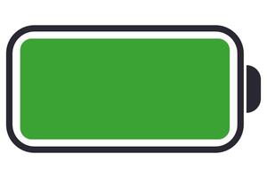 Full battery icon isolated on white background. vector
