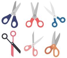 Scissor set in different style isolated on white background. vector