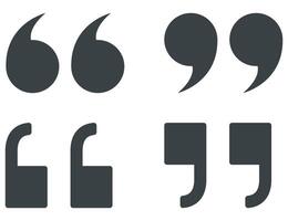 Quotation marks sign and symbol isolated on white background. vector