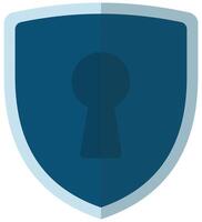 Flat icon of shield security with lock symbol isolated on white background. vector