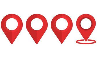 Pin location icon set isolated on white background. vector