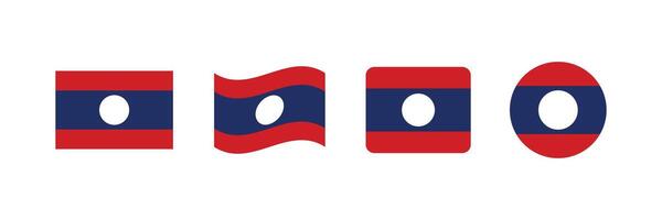 Laos flag. Set of Laos Flags Collection. vector