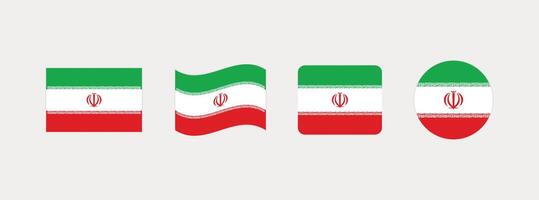 Iran flag. Set of Iran Flags Collection. vector