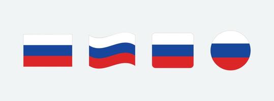 Russia flag. Set of Russia Flags Collection. vector