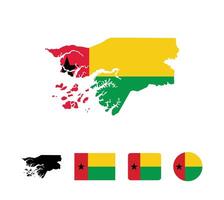 Guinea Bissau flag. Set of Guinea Bissau Flags Collection. vector