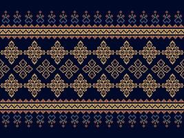 Embroidery Cross Stitch. Ethnic Patterns. Pixel Horizontal