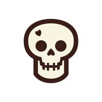 Set of doodle skulls with bones vector