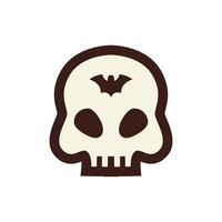 Set of doodle skulls with bones vector