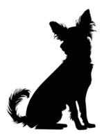 Silhouette of a dog on a white background. vector