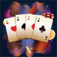a card that has the playing cards on it vector