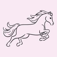 a drawing of a horse with running pose vector