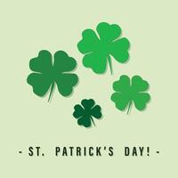 a green clover st patrick day on the green background vector