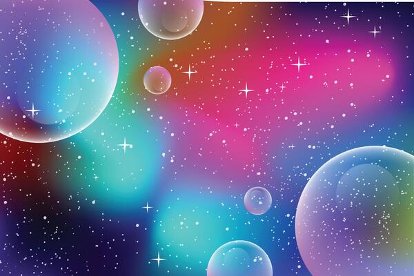 a Gradient colorful background with bubbles