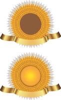 Circular wheat laurel wreath with ribbon banner award vector