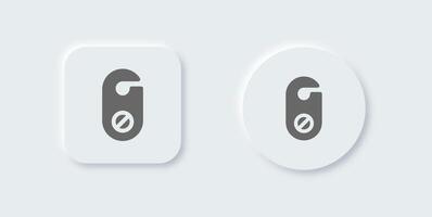 Do not disturb solid icon in neomorphic design style. Private signs illustration. vector