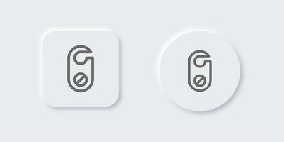 Do not disturb line icon in neomorphic design style. Private signs illustration. vector