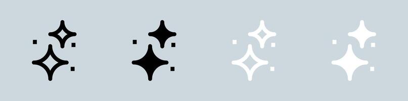 Highlight icon set in black and white. Favourite signs illustration. vector