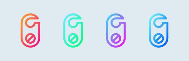 Do not disturb line icon in gradient colors. Private signs illustration. vector