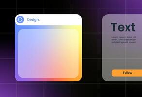 Futuristic design element in gradient colors. Pop up interface element. vector