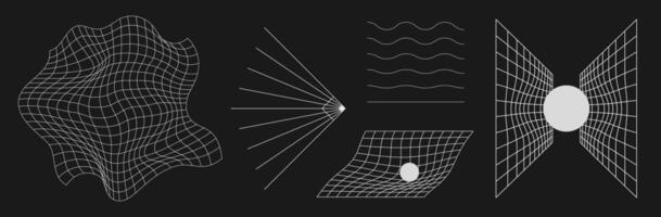 Set of retrofuturistic design elements. vector