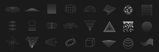 Set of retrofuturistic design elements. vector