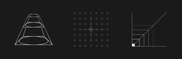 Set of retrofuturistic design elements. vector