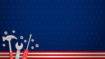 Labor Day Background opy space Design with working tools great for Banner, Poster, Greeting Card vector