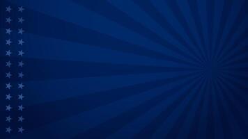 USA theme banner design of stars and sun burst on blue background with copy space illustration vector
