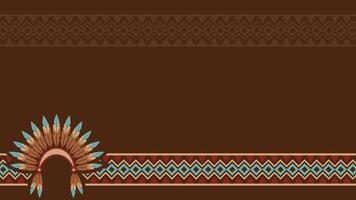Native American Day Background with copy space area with indian pattern vector