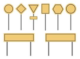 A set of road signs without inscriptions isolated on a white background. vector