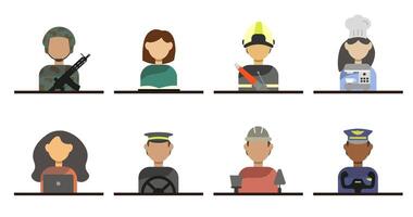 A group of people with different assignments. vector