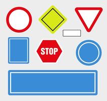 Set of road signs. Road signs on a white background. Graphics. ESP 10. vector