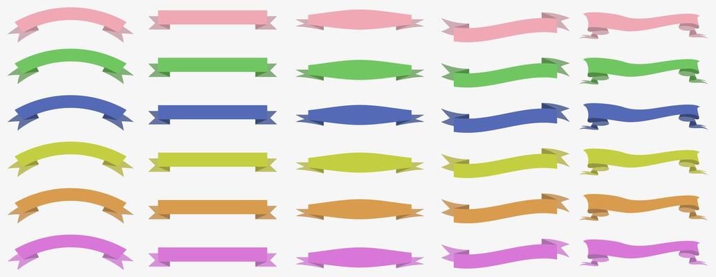 Multicolored ribbons on a light background. Illustration.