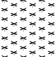 Seamless pattern of sketch dragonfly vector