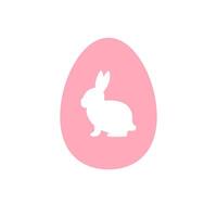 Flat Easter egg with rabbit silhouette vector