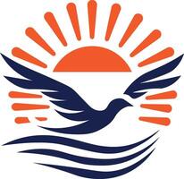 A colorful bird with a colorful wing that says a on it. Flying Bird Logo Design-Colorful bird logo-Gradiant color bird logo design. vector
