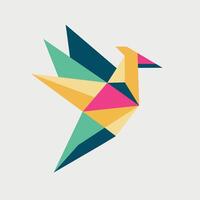 A colorful bird with a colorful wing that says a on it. Flying Bird Logo Design-Colorful bird logo-Gradiant color bird logo design. vector