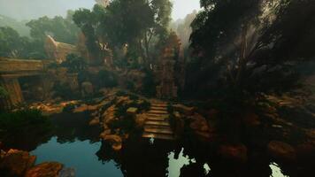 Computer Generated Image of a Pond Surrounded by Trees video