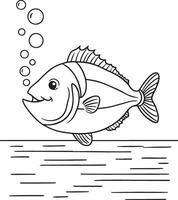 Line Artwork of haddock fish vector