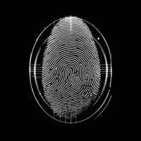 biometric Fringer print logo design black and white vector