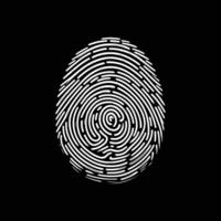 biometric Fringer print logo design black and white vector