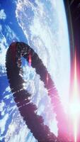 UFO Spaceship Hovering in the sky elements furnished by NASA, vertical video